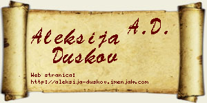 Aleksija Duškov vizit kartica